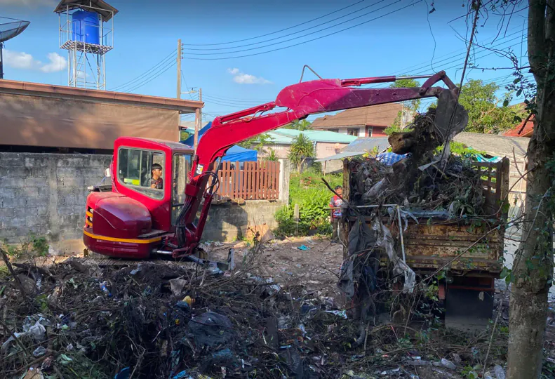 Clearing a construction site