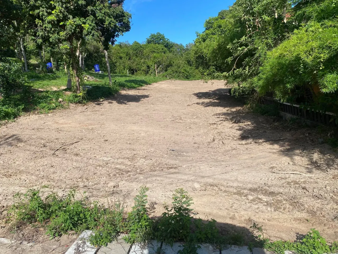 The plot before leveling - uneven ground with height differences