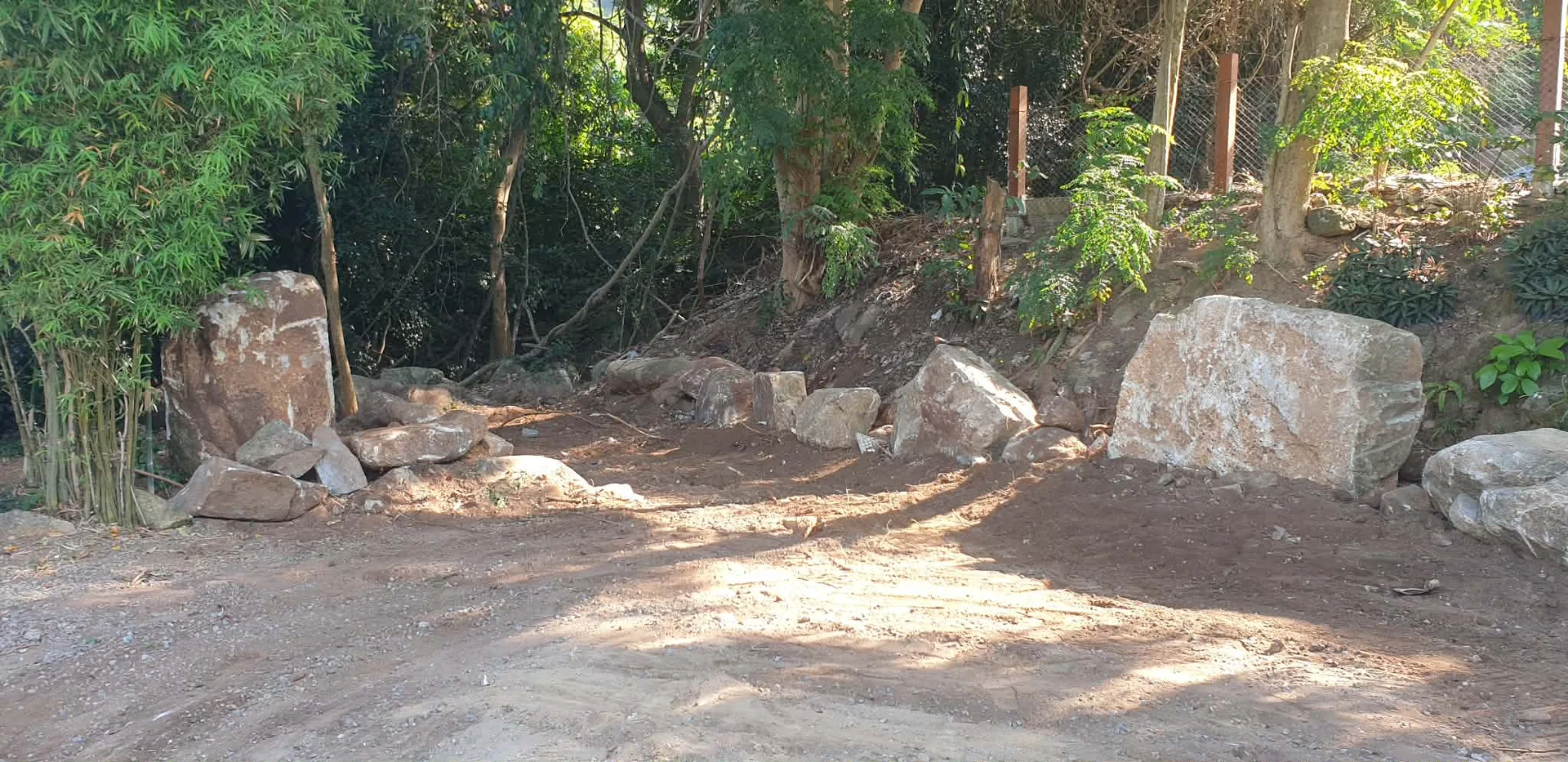 Path cleared, stones placed along the route to the waterfall