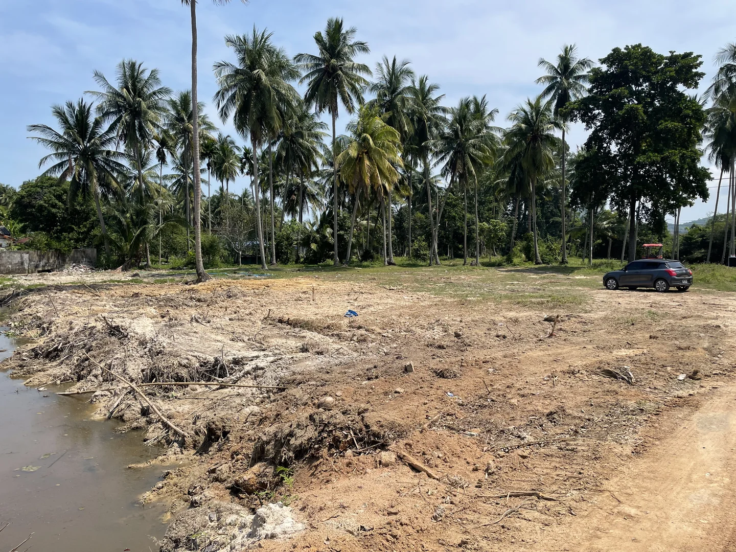 Final leveled surface after completing all drainage and fill works