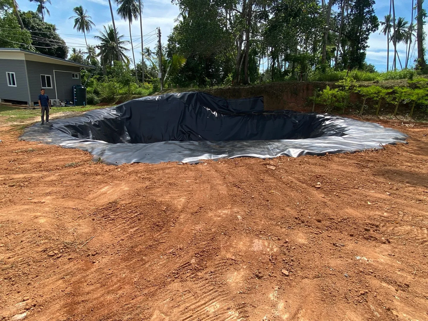 Completed pool pit excavated to specified dimensions