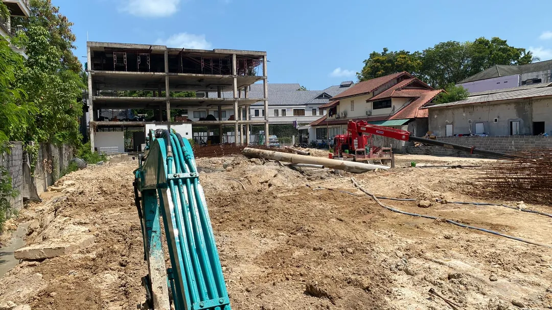 Land after drainage work and preparation for construction