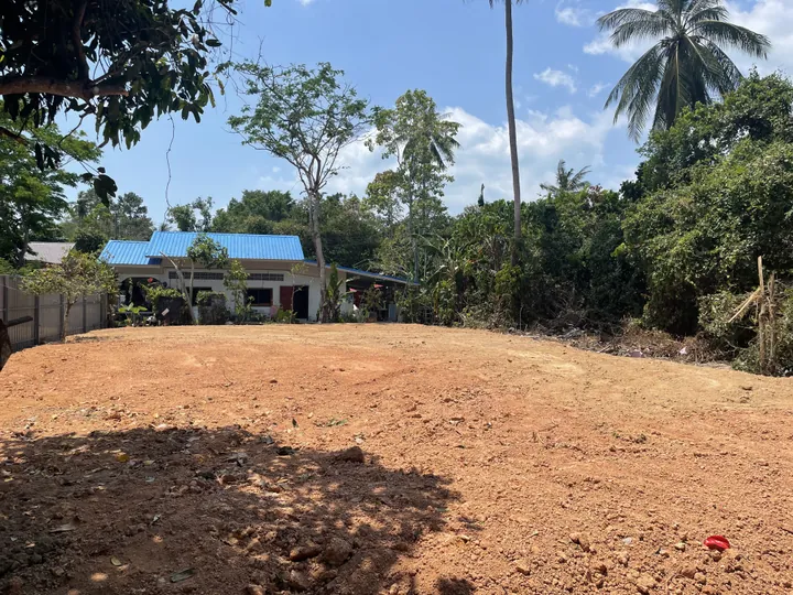 Cleared and leveled land ready for construction in Lipanoi Koh Samui