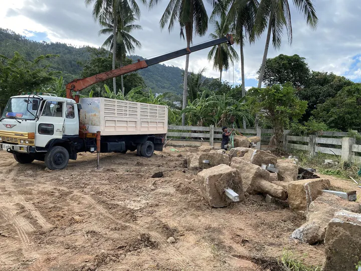 Removal of construction debris and excess soil from a site