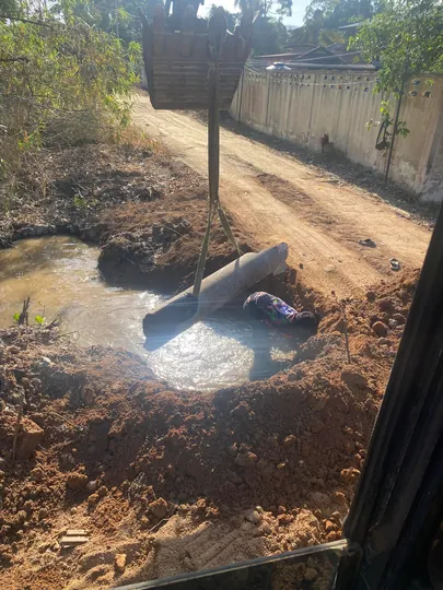 Installing drainage system and managing water flow on site