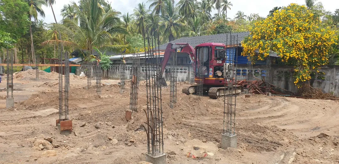 Preparing land for house or villa