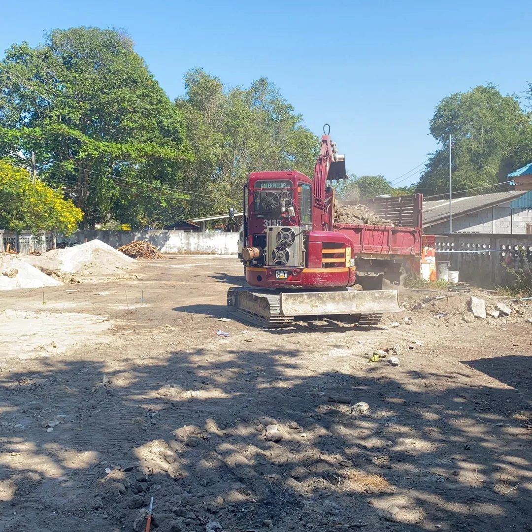 Land preparation for villa construction on Koh Samui